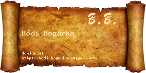 Bódi Bogárka névjegykártya